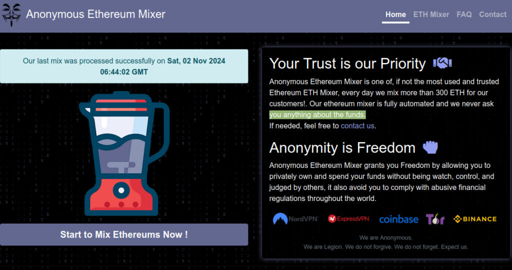 Ethereum mixer