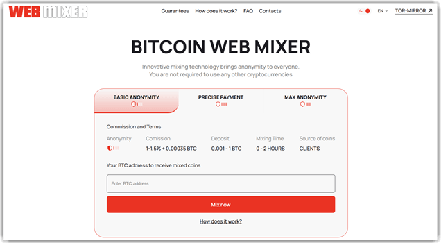 WebMixer BTC